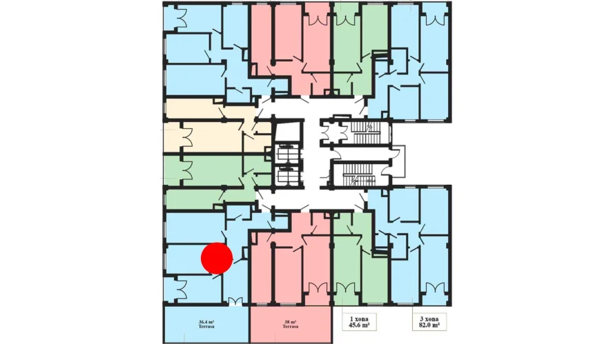 3-комнатная квартира 87.8 м²  3/3 этаж