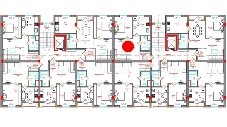 2-xonali xonadon 58 m²  6/12 qavat | CHINARA PARK Turar-joy majmuasi