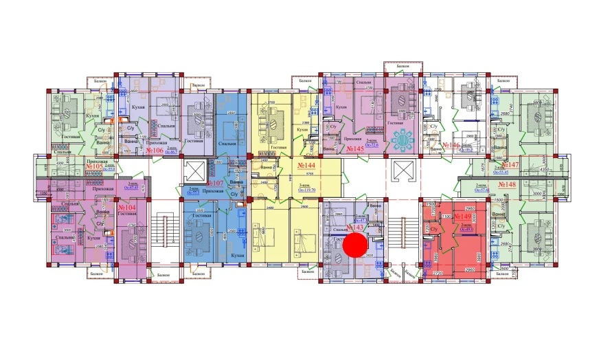 2-комнатная квартира 47.5 м²  2/2 этаж