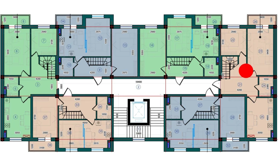 2-комн. квартира 121.6 м²  5/5 этаж | Жилой комплекс Bristol