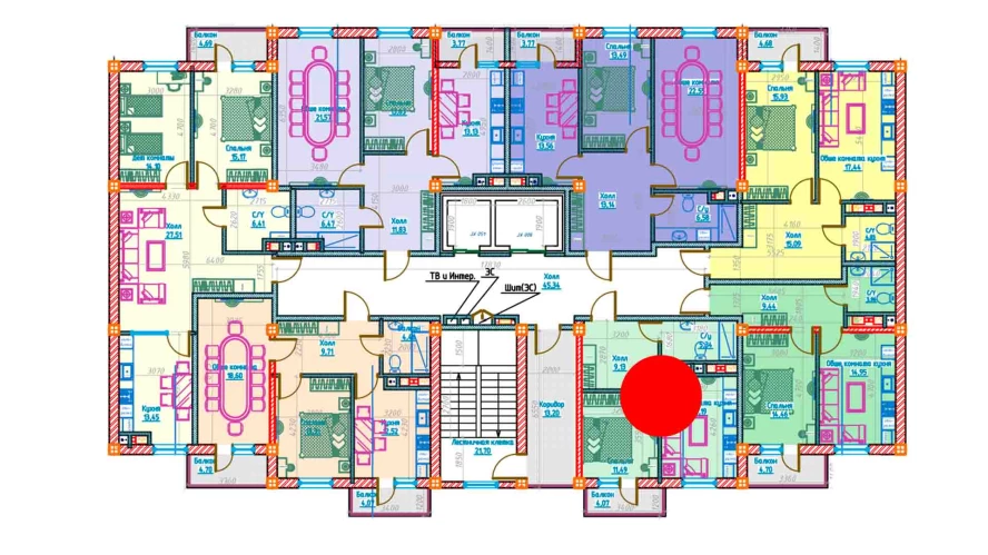 2-комнатная квартира 40.17 м²  3/3 этаж