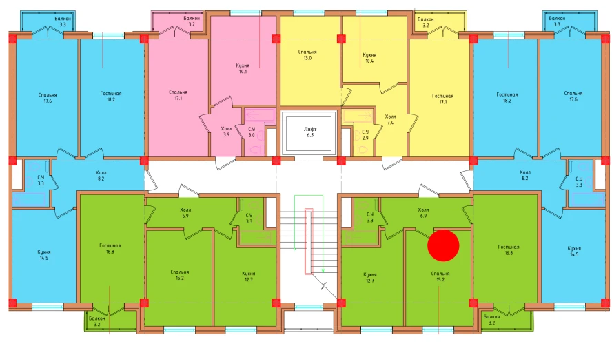 2-xonali xonadon 55.97 m²  3/3 qavat