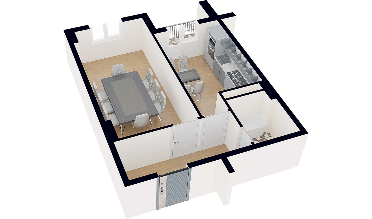 1-комнатная квартира 45.6 м²  6/6 этаж