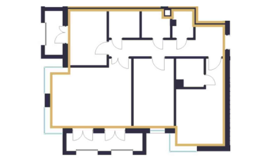 3-комнатная квартира 91.97 м²  6/6 этаж