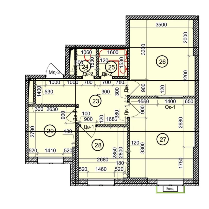 3-комнатная квартира 63.6 м²  4/4 этаж