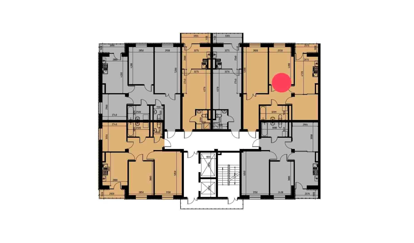 2-комнатная квартира 67.92 м²  6/6 этаж