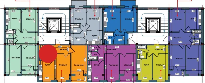 2-xonali xonadon 62.1 m²  9/9 qavat | NUR BARAKA Turar-joy majmuasi