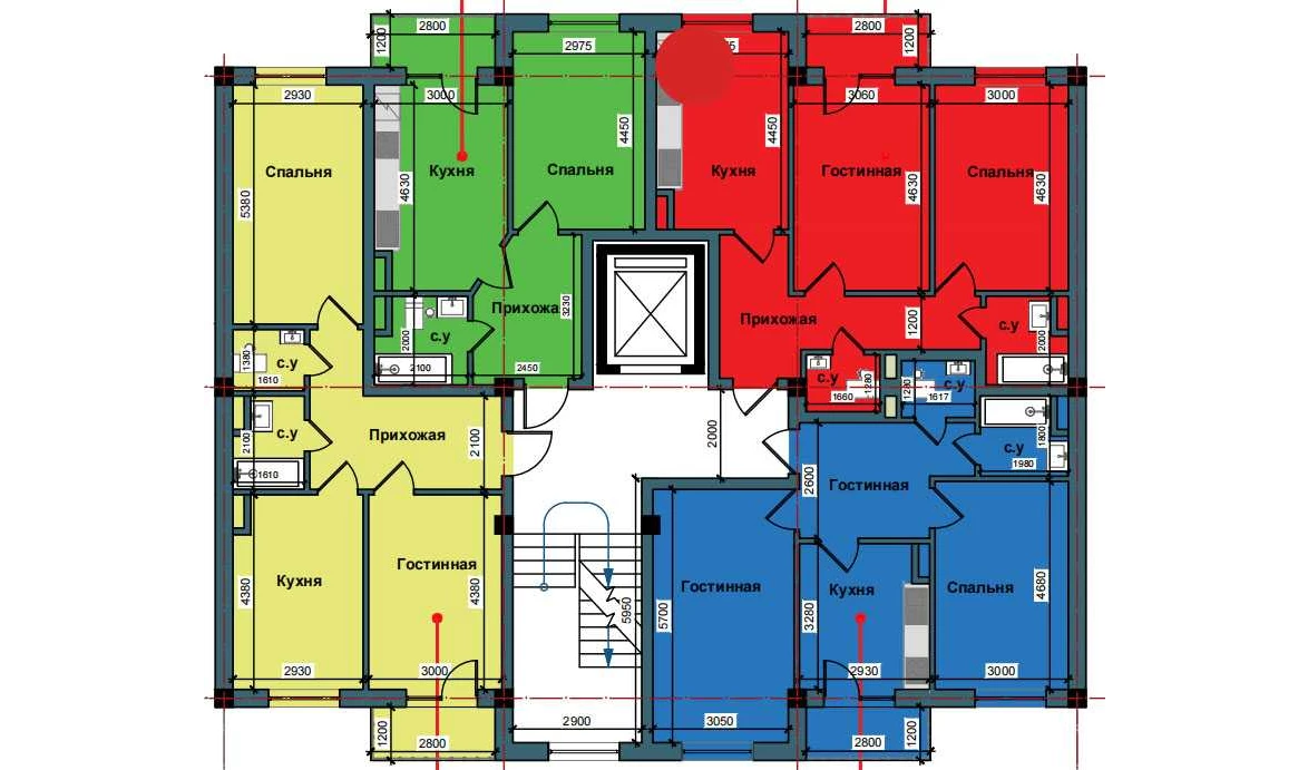 1-xonali xonadon 42 m²  3/3 qavat