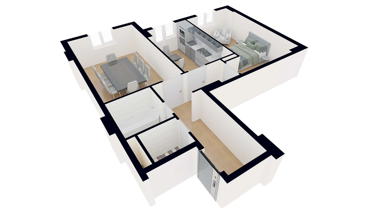 2-комнатная квартира 74.73 м²  5/5 этаж