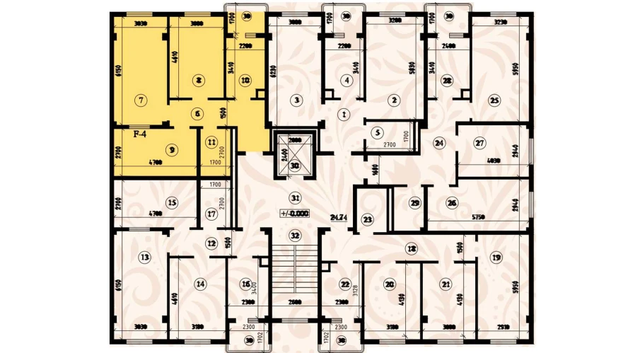 3-xonali xonadon 71.66 m²  3/3 qavat