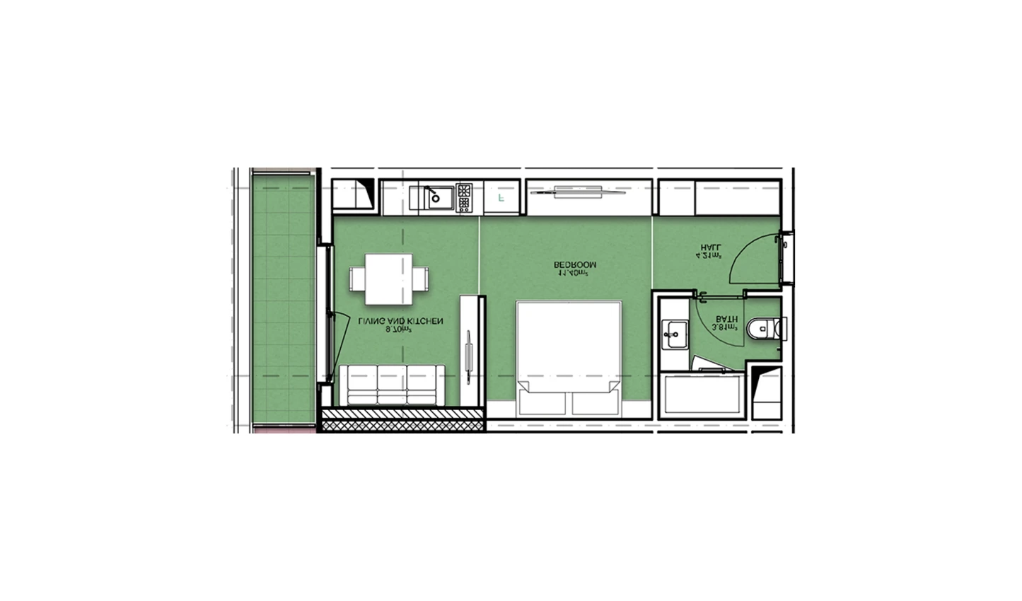 1-комнатная квартира 35.48 м²  17/17 этаж