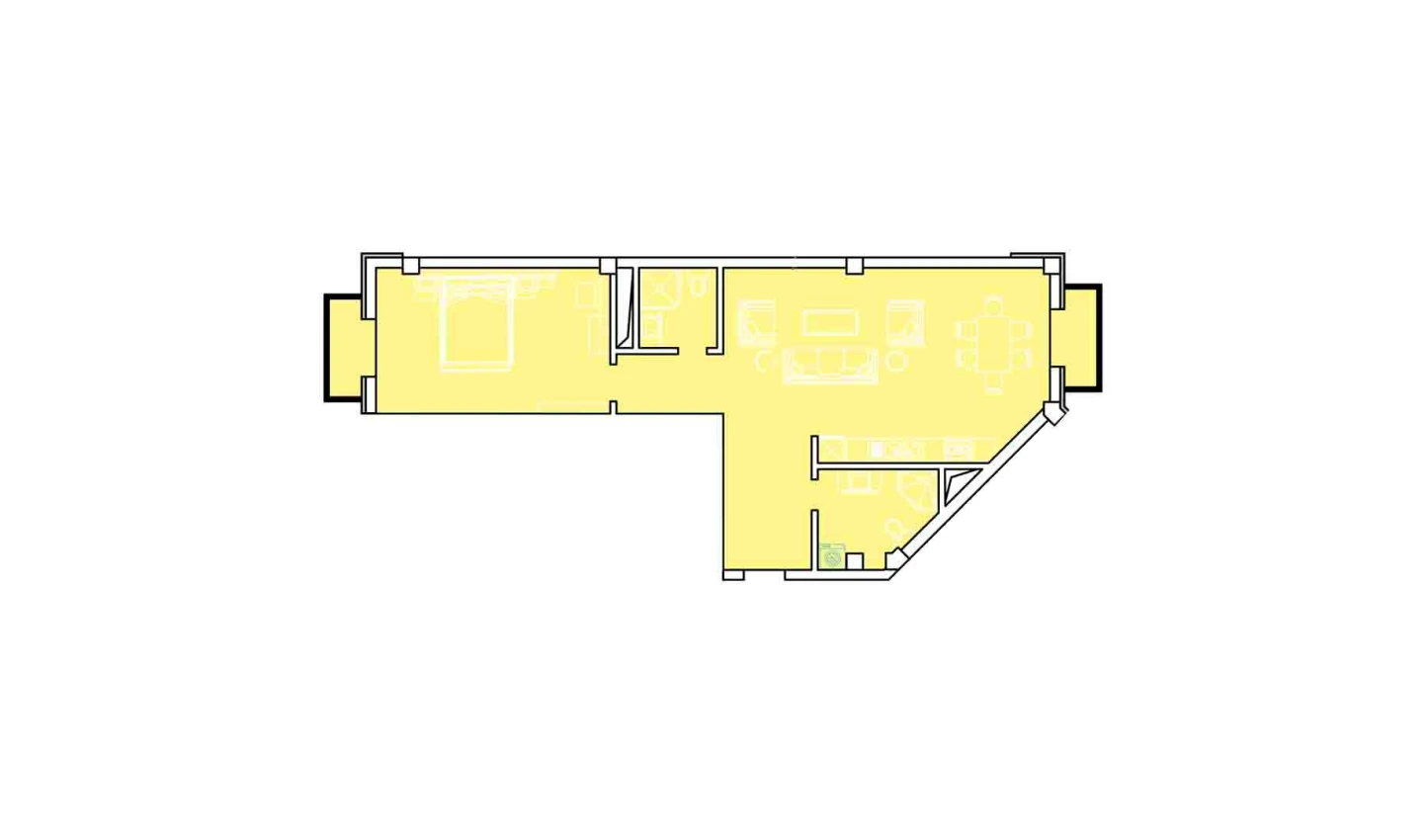 2-комнатная квартира 79 м²  3/3 этаж