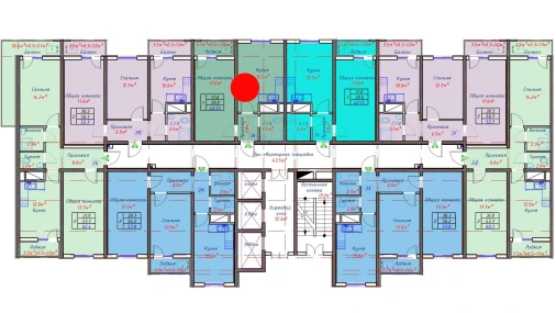 1-xonali xonadon 40.55 m²  7/16 qavat | TRINITY Turar-joy majmuasi