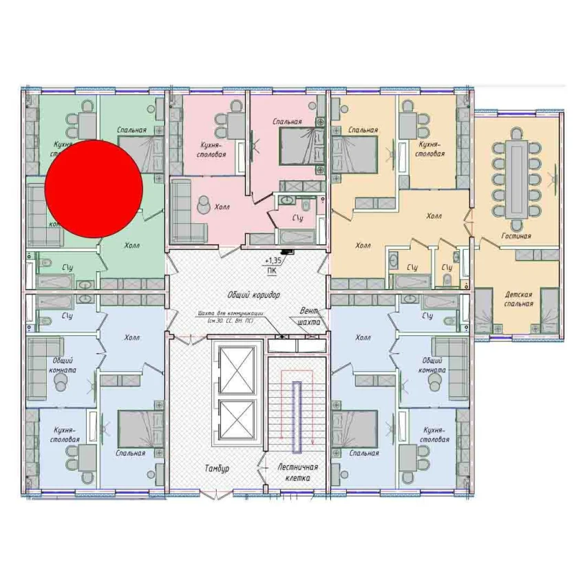 2-комнатная квартира 50.85 м²  1/1 этаж