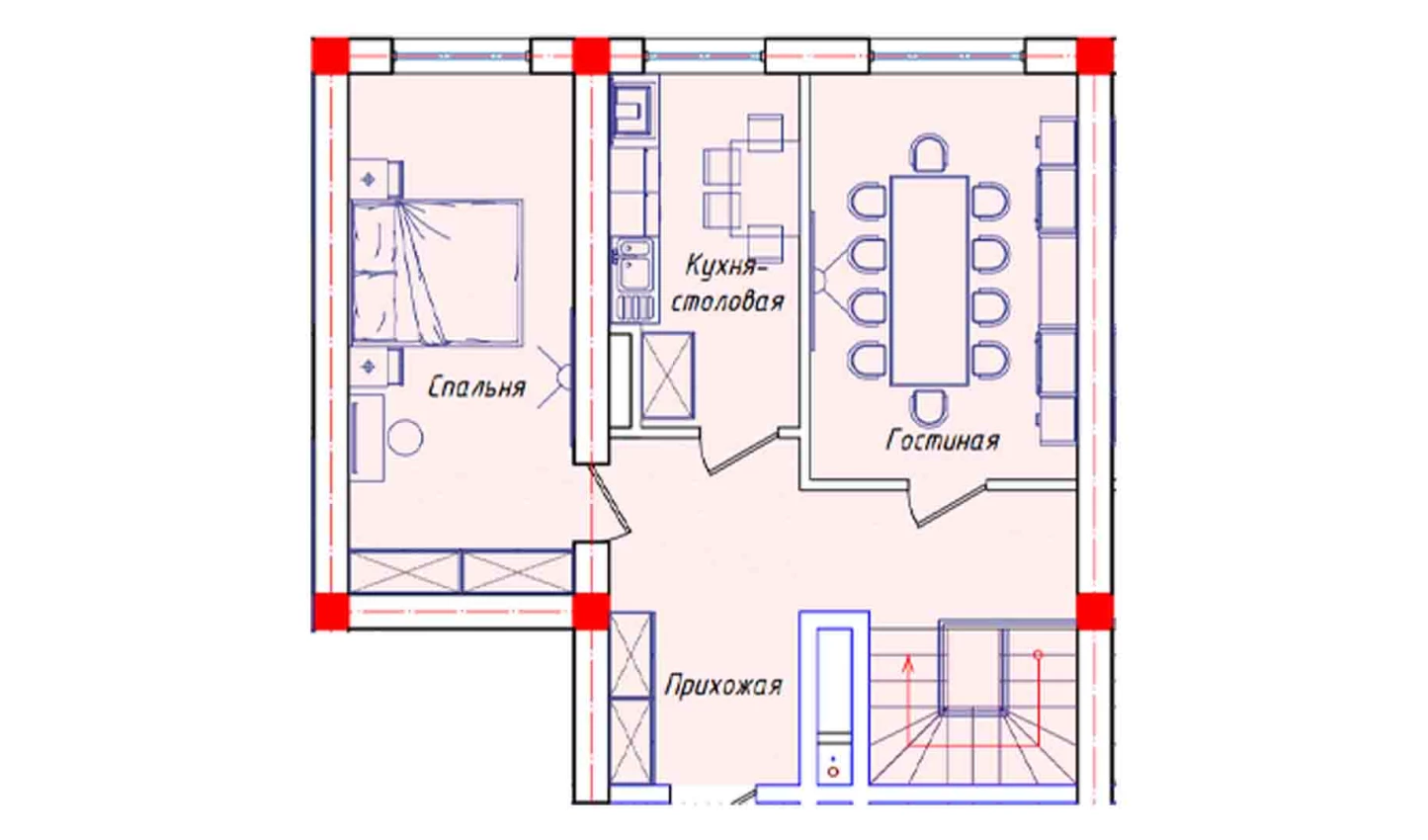 4-xonali xonadon 104.6 m²  1/1 qavat