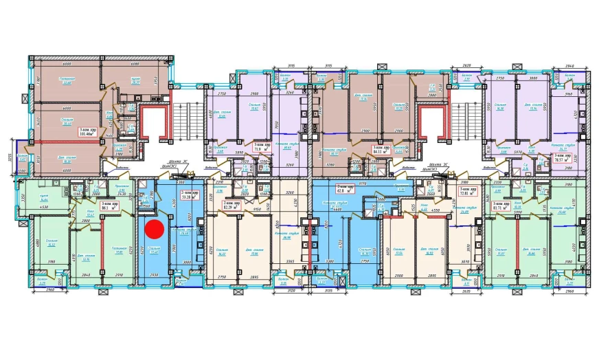 2-комнатная квартира 53.28 м²  2/2 этаж