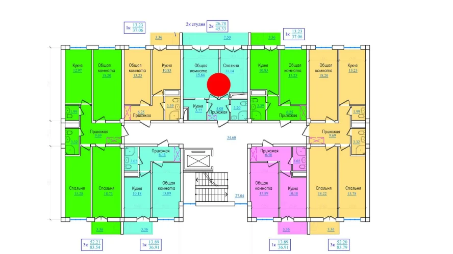 2-комн. квартира 45.33 м²  4/9 этаж | Жилой комплекс PROVANS