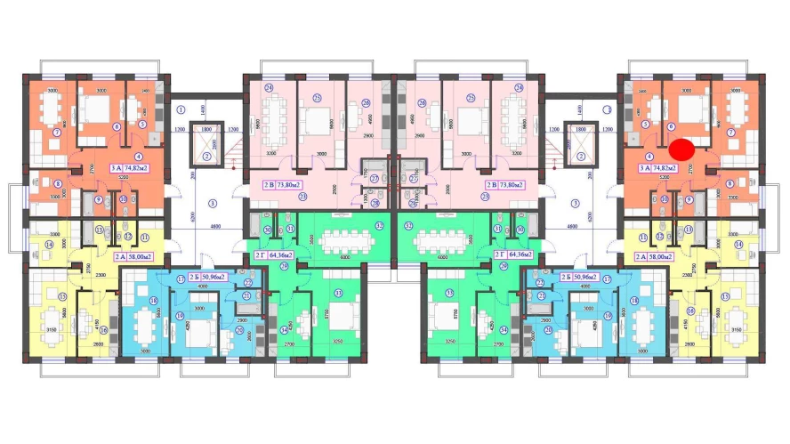 3-комнатная квартира 74.82 м²  0/0 этаж