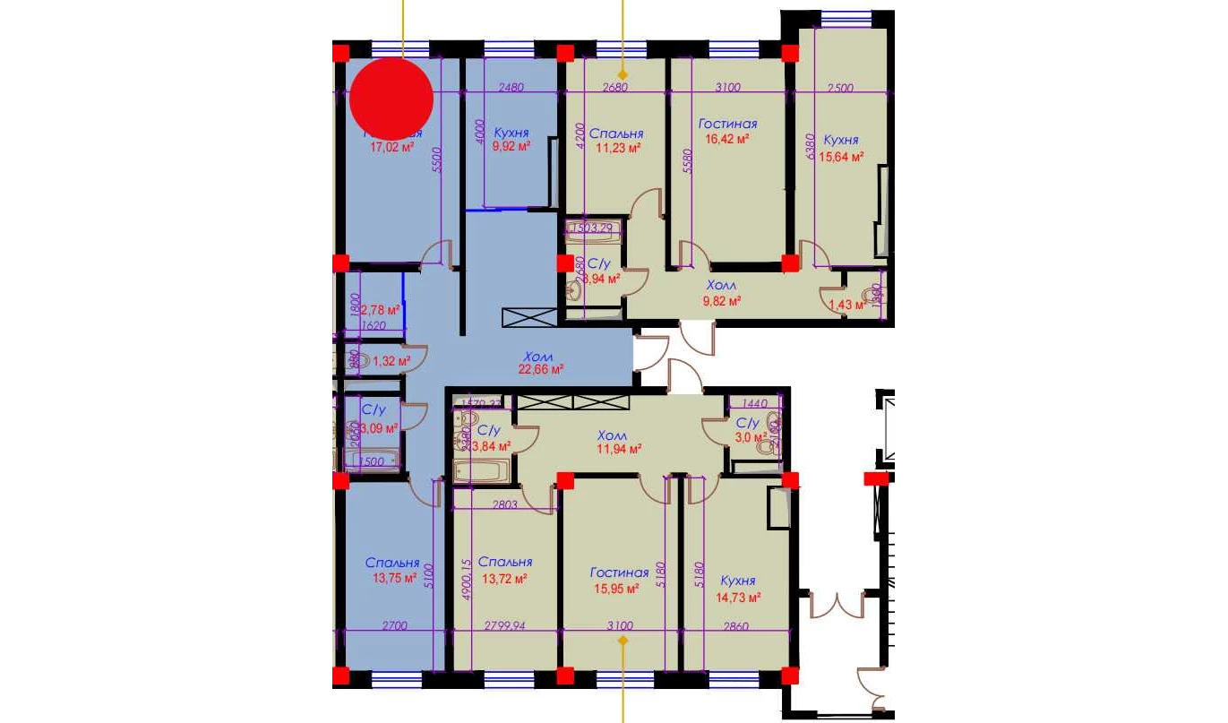 2-xonali xonadon 70.77 m²  10/10 qavat