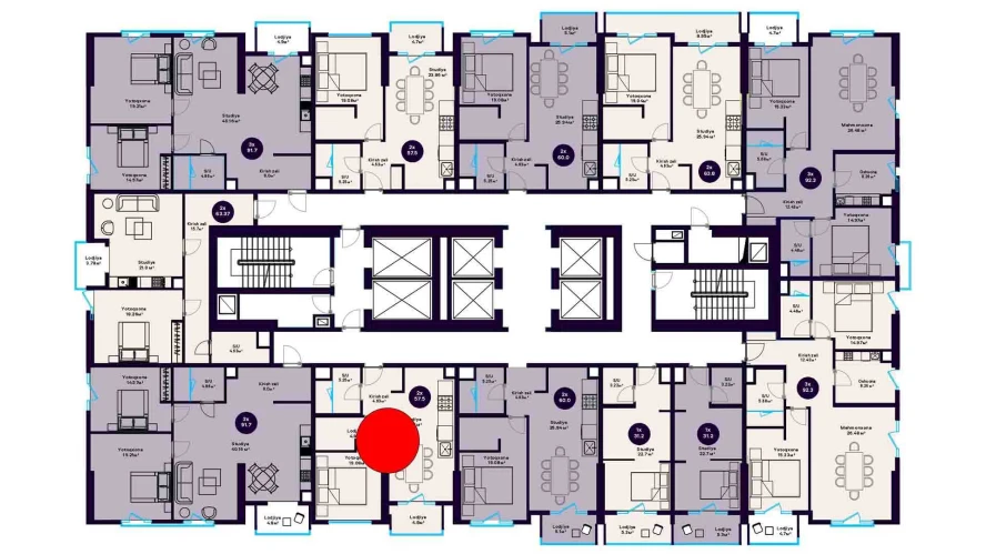 2-комнатная квартира 57.5 м²  11/11 этаж