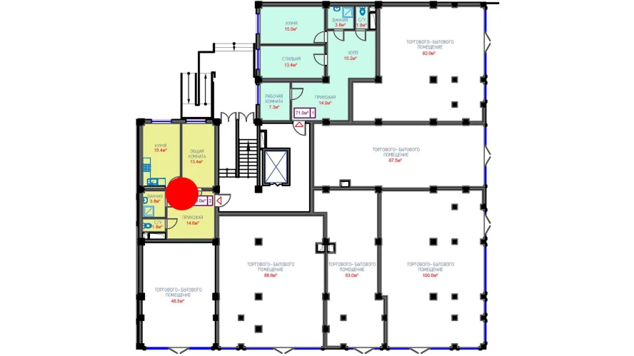 1-комнатная квартира 49 м²  0/0 этаж