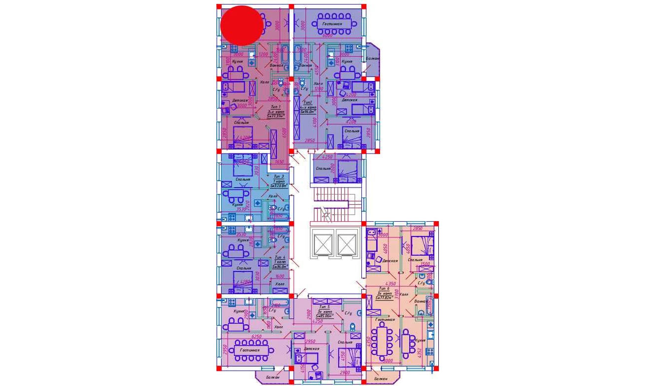 3-комнатная квартира 77.37 м²  2/2 этаж