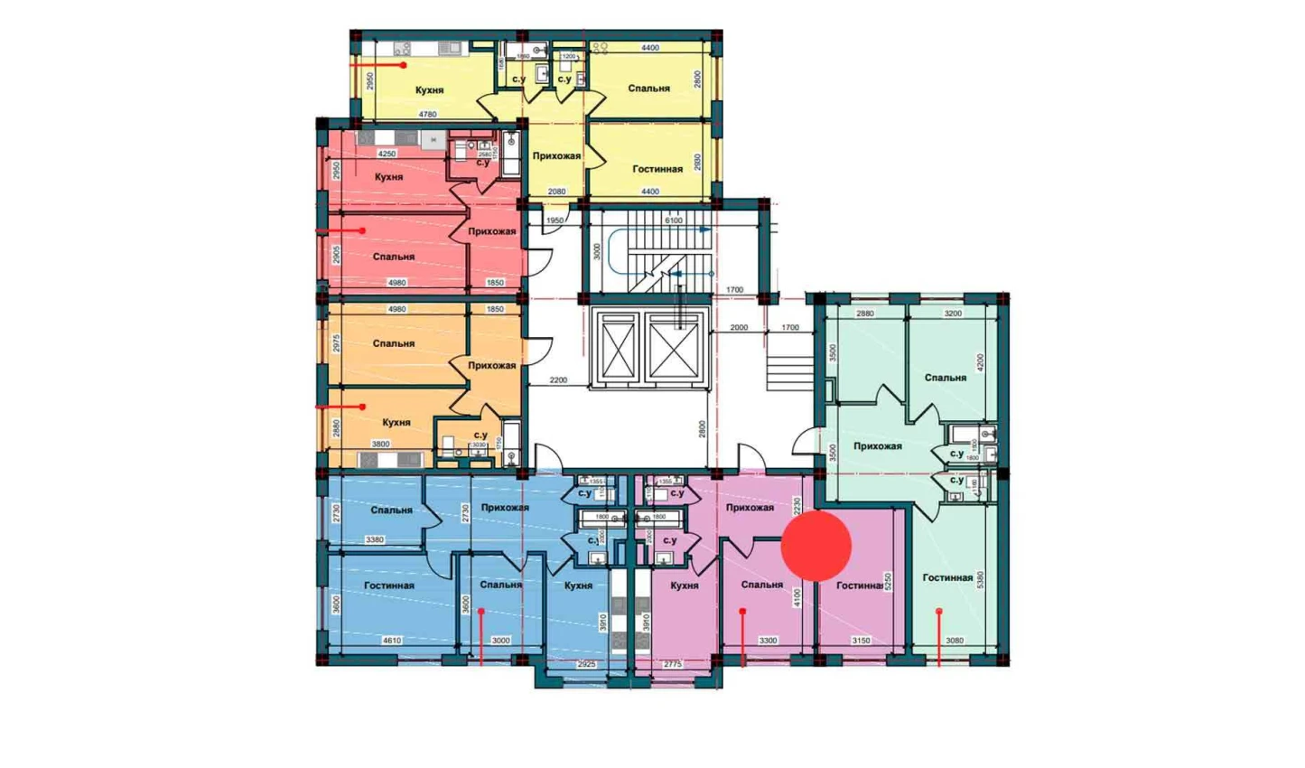 2-xonali xonadon 61 m²  1/1 qavat