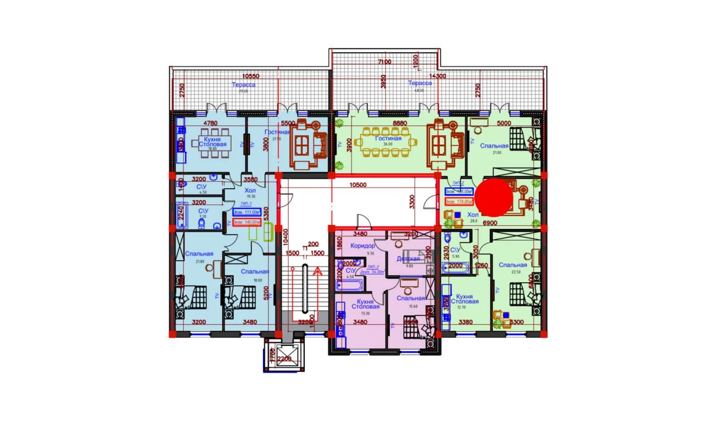 6-комнатная квартира 80.5 м²  9/9 этаж