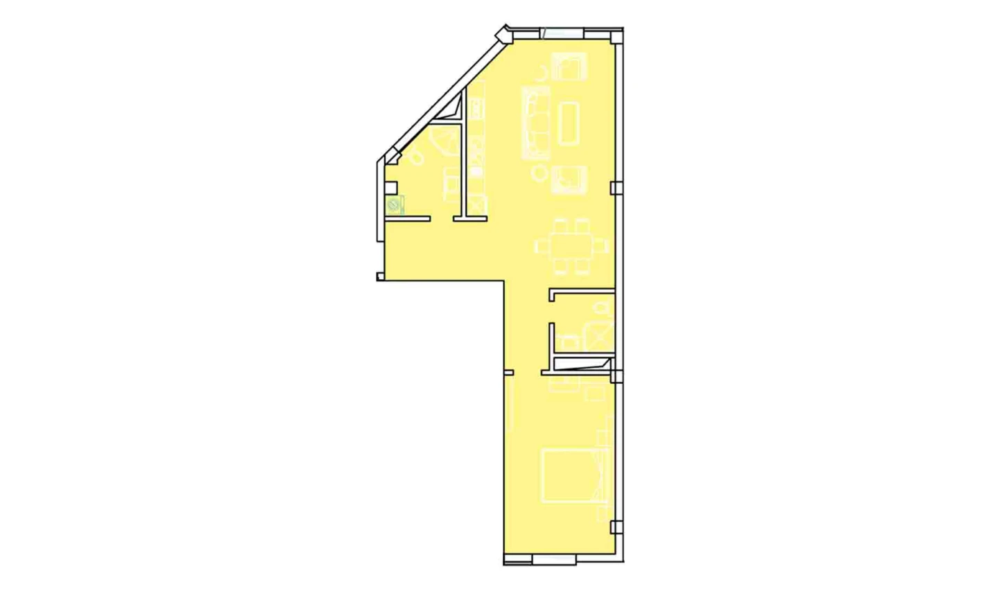 2-xonali xonadon 79 m²  8/8 qavat