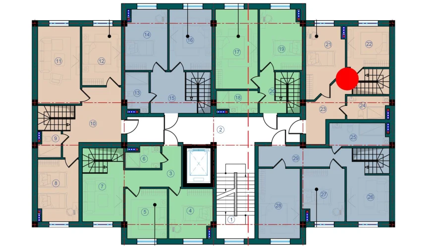 1-xonali xonadon 86 m²  7/7 qavat | Bristol Turar-joy majmuasi