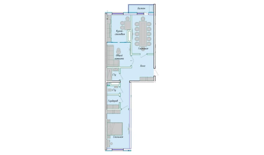 3-xonali xonadon 80.47 m²  12/12 qavat | SERGELI CITY Turar-joy majmuasi