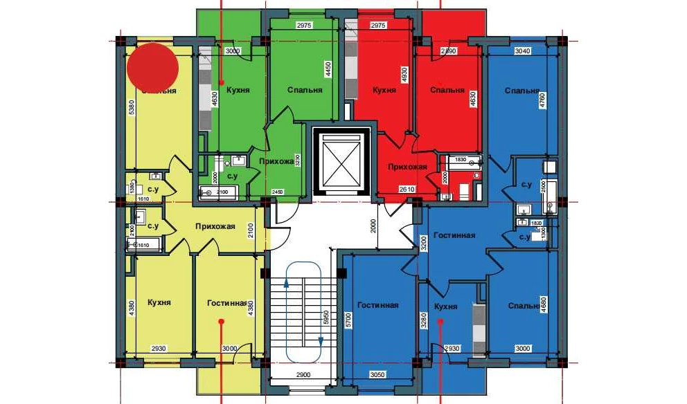 2-комнатная квартира 62.8 м²  4/4 этаж