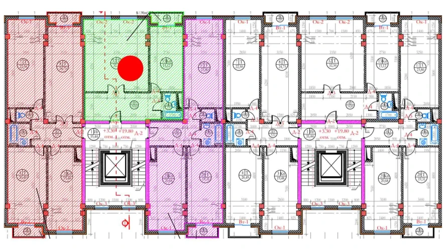 2-xonali xonadon 71.5 m²  3/8 qavat | Ziynat Capital Turar-joy majmuasi