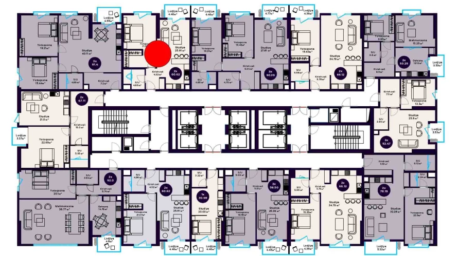 2-комнатная квартира 60.62 м²  14/14 этаж