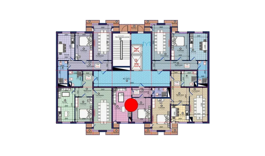 2-комнатная квартира 39.3 м²  4/4 этаж