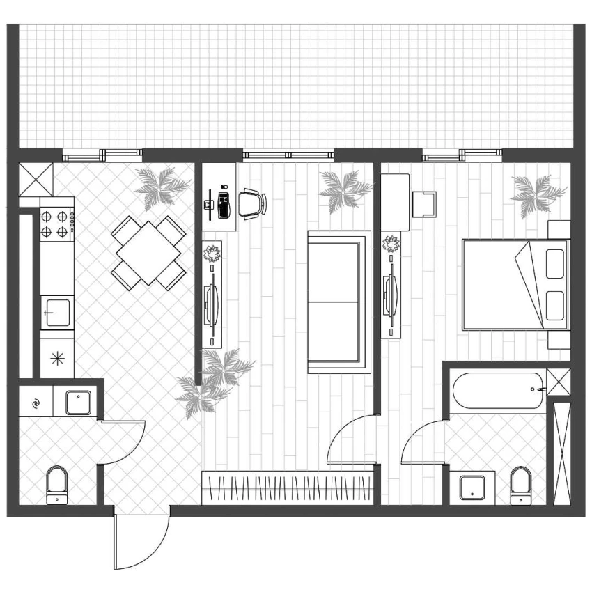 2-комн. квартира 54 м²  8/14 этаж | Жилой комплекс PARVOZ