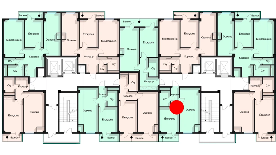 1-комнатная квартира 45.76 м²  10/10 этаж