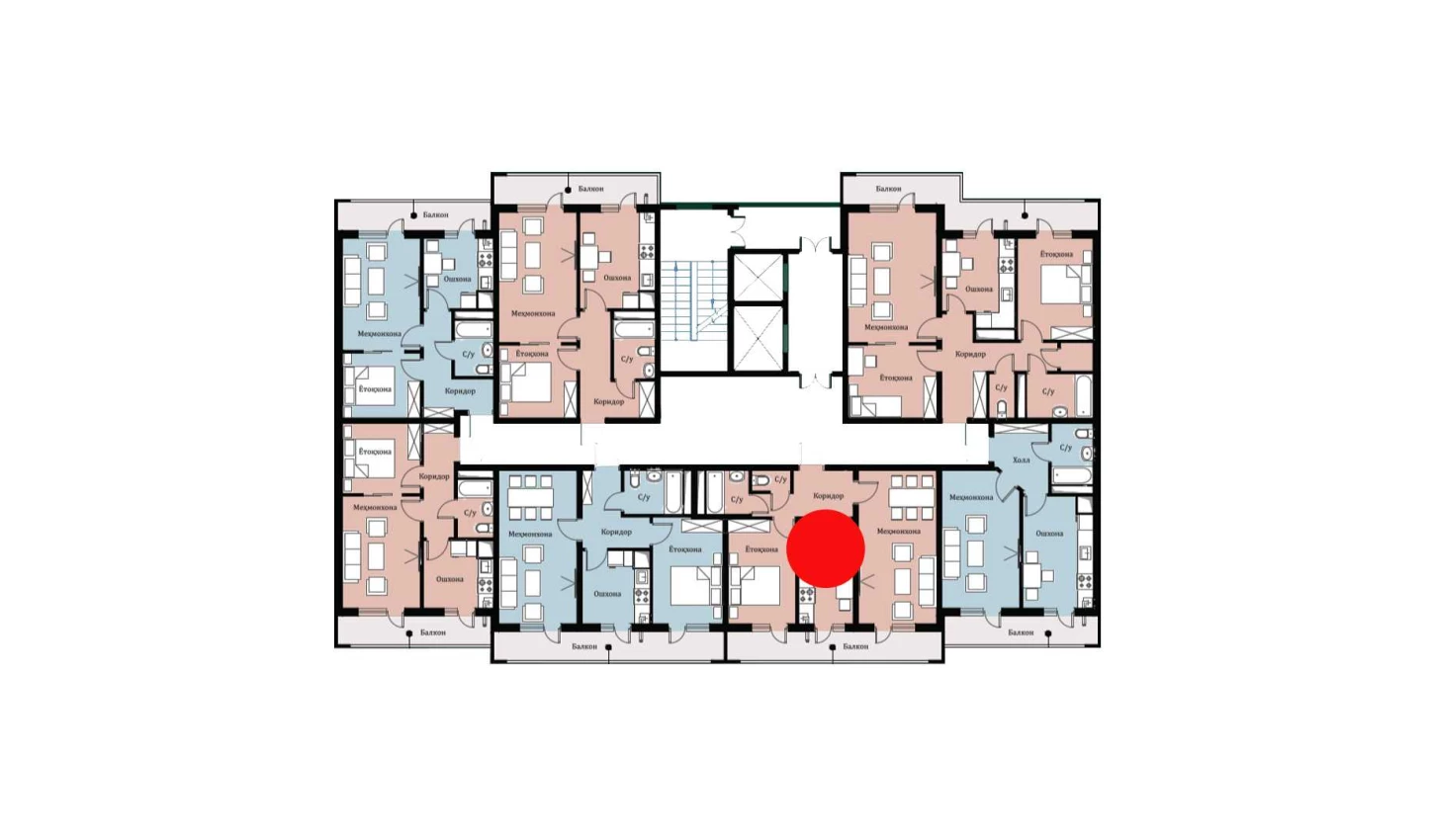 2-комнатная квартира 49.7 м²  2/2 этаж