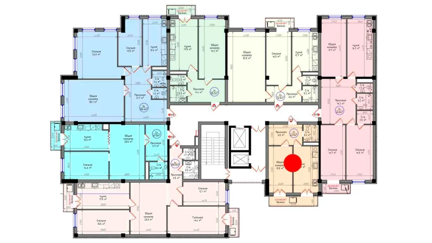 1-xonali xonadon 42.5 m²  5/5 qavat