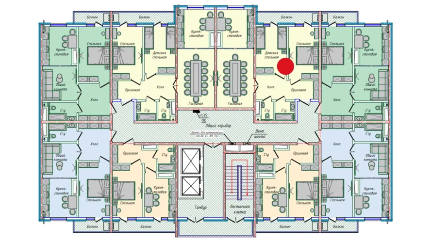 3-xonali xonadon 74.14 m²  15/15 qavat