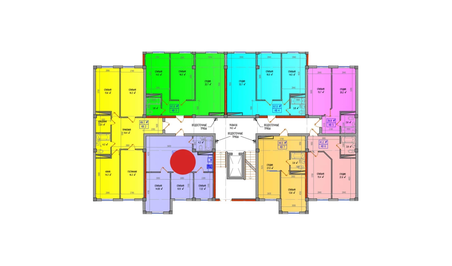 3-комнатная квартира 63.85 м²  1/1 этаж