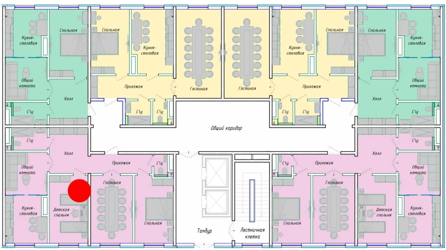 4-комнатная квартира 90.54 м²  1/1 этаж