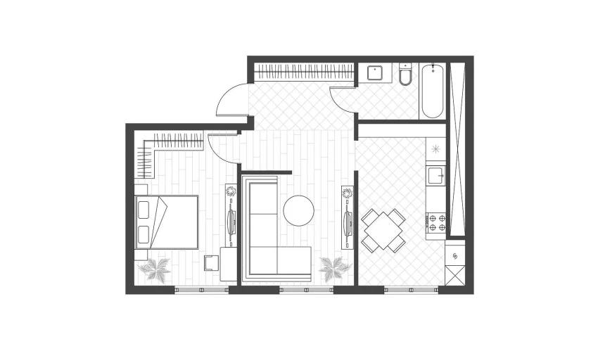 2-xonali xonadon 52 m²  12/14 qavat | PARVOZ Turar-joy majmuasi