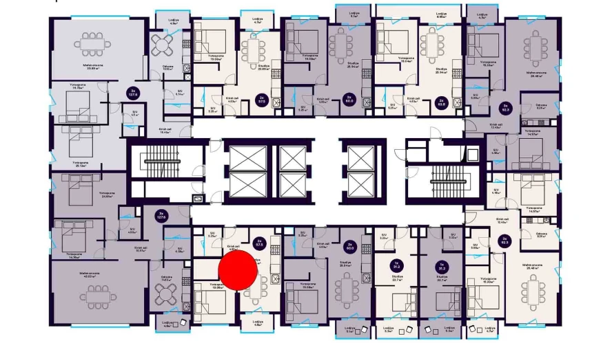 2-комнатная квартира 57.5 м²  19/19 этаж