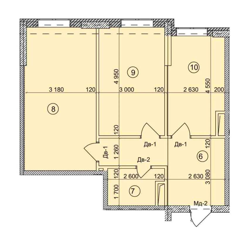 2-комн. квартира 67.1 м²  4/9 этаж | Жилой комплекс Uchtepa Avenue