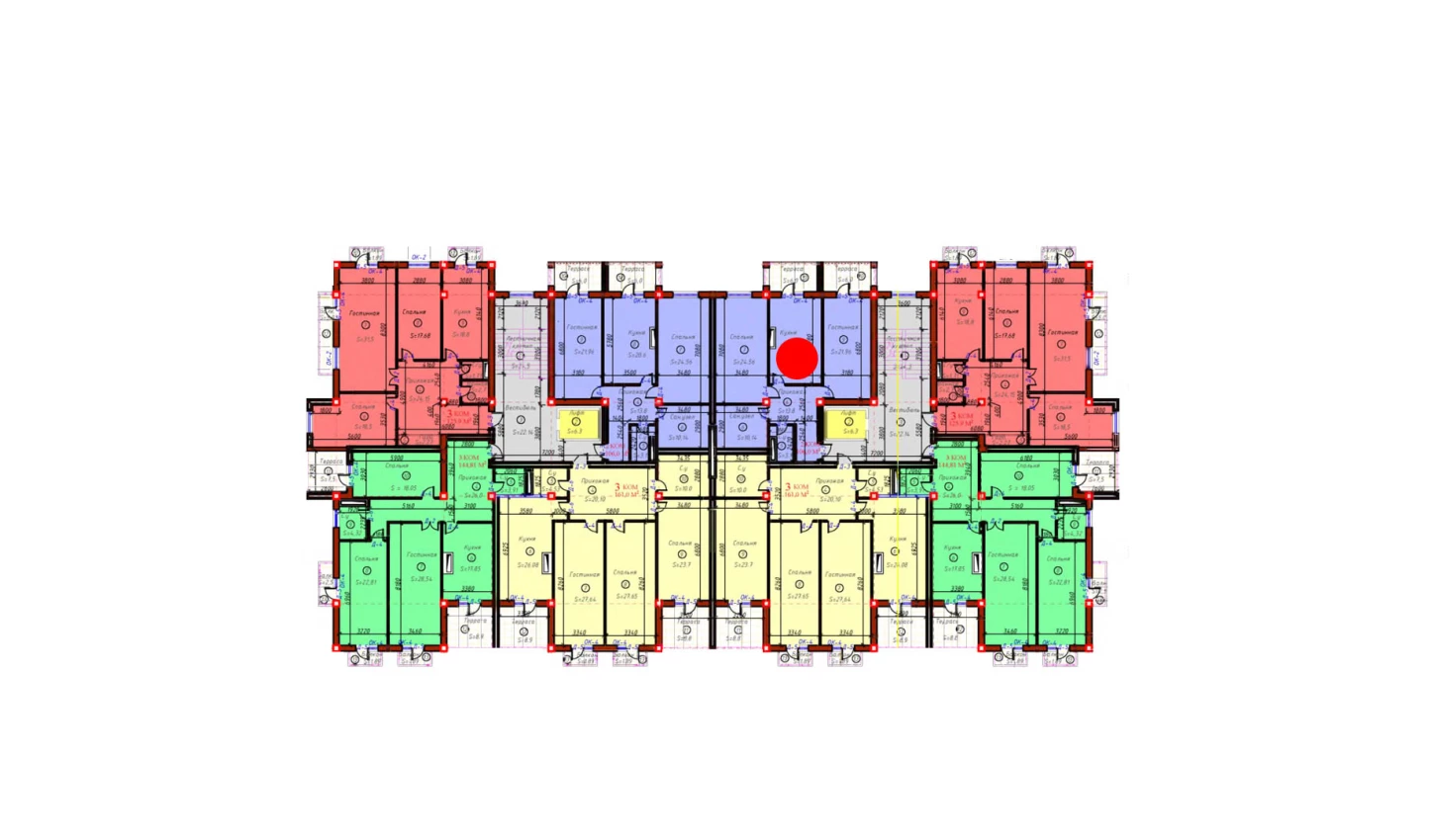 2-комнатная квартира 106 м²  2/2 этаж