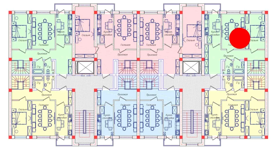 2-комнатная квартира 67.2 м²  3/3 этаж