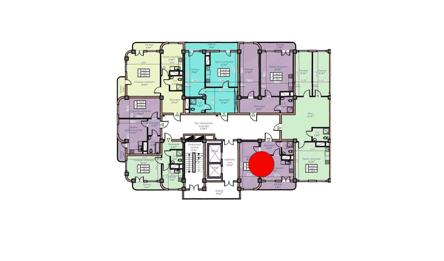 2-комнатная квартира 49.9 м²  6/6 этаж