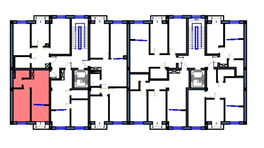 1-комнатная квартира 45.5 м²  3/3 этаж