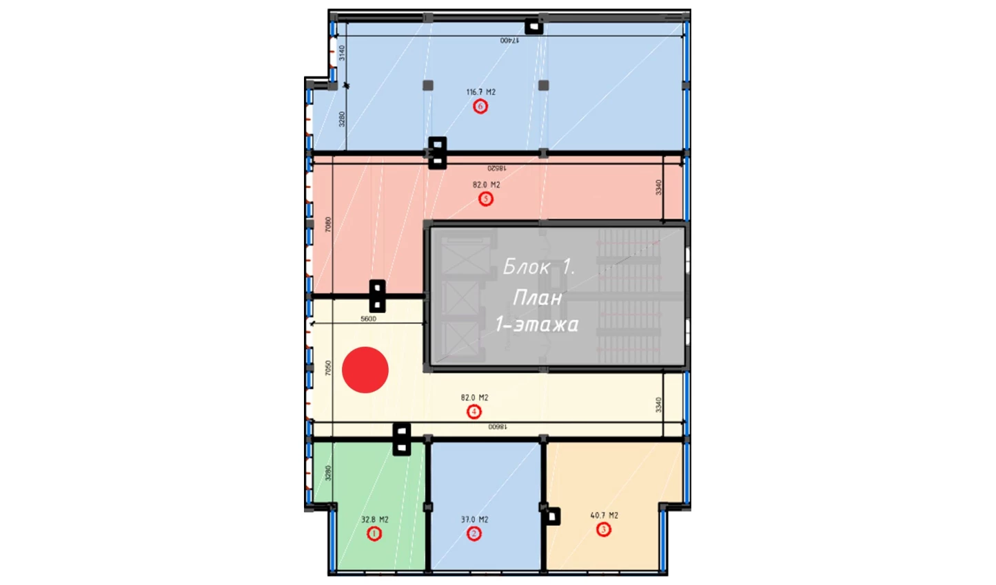 1-комнатная квартира 82 м²  1/1 этаж